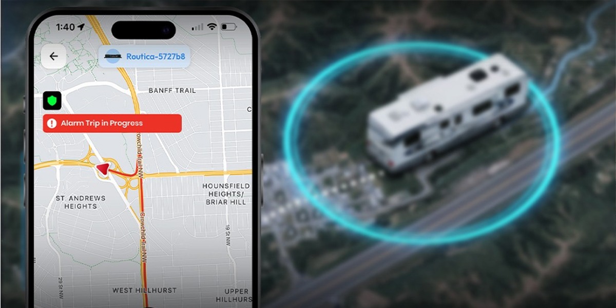Using the Routica Mobile App to monitor your RV's location and receive security alerts.