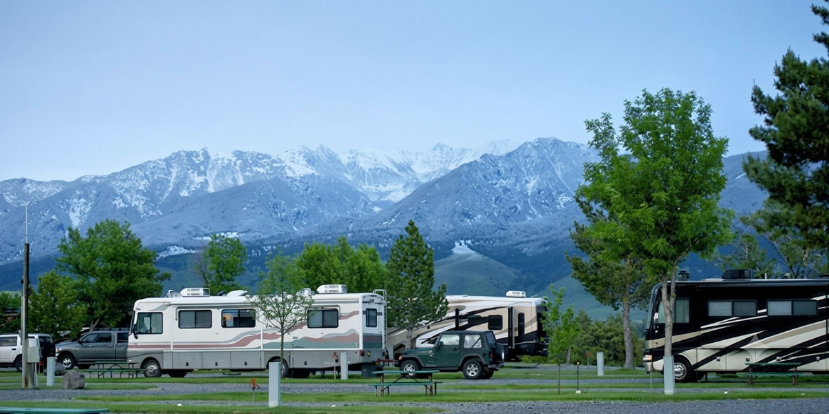 The Routica Explorer II router delivering reliable RV Wi-Fi at a crowded holiday campground.